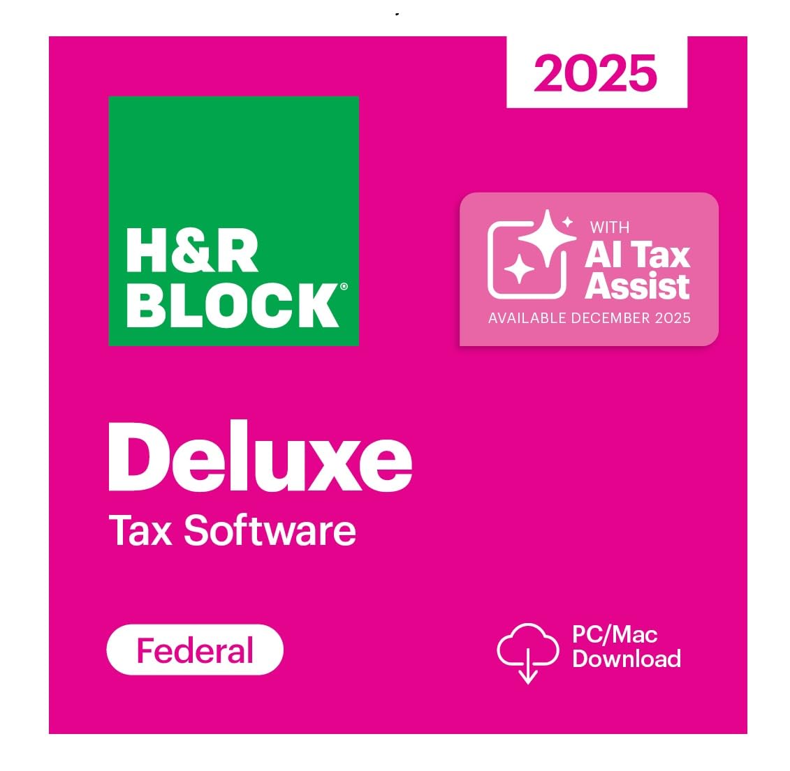 H&R Block Tax Software Deluxe 2025 Win/Mac [PC/Mac Online Code]