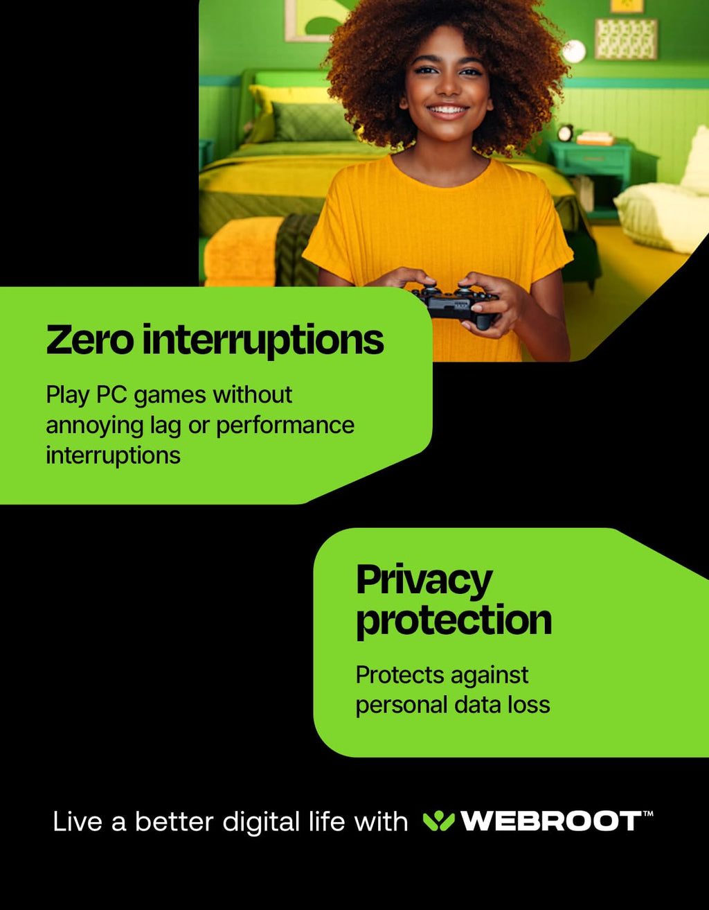 Webroot Antivirus for PC Gamers 2026 | 1 Device | 1 Year Download + System Performance Optimizer