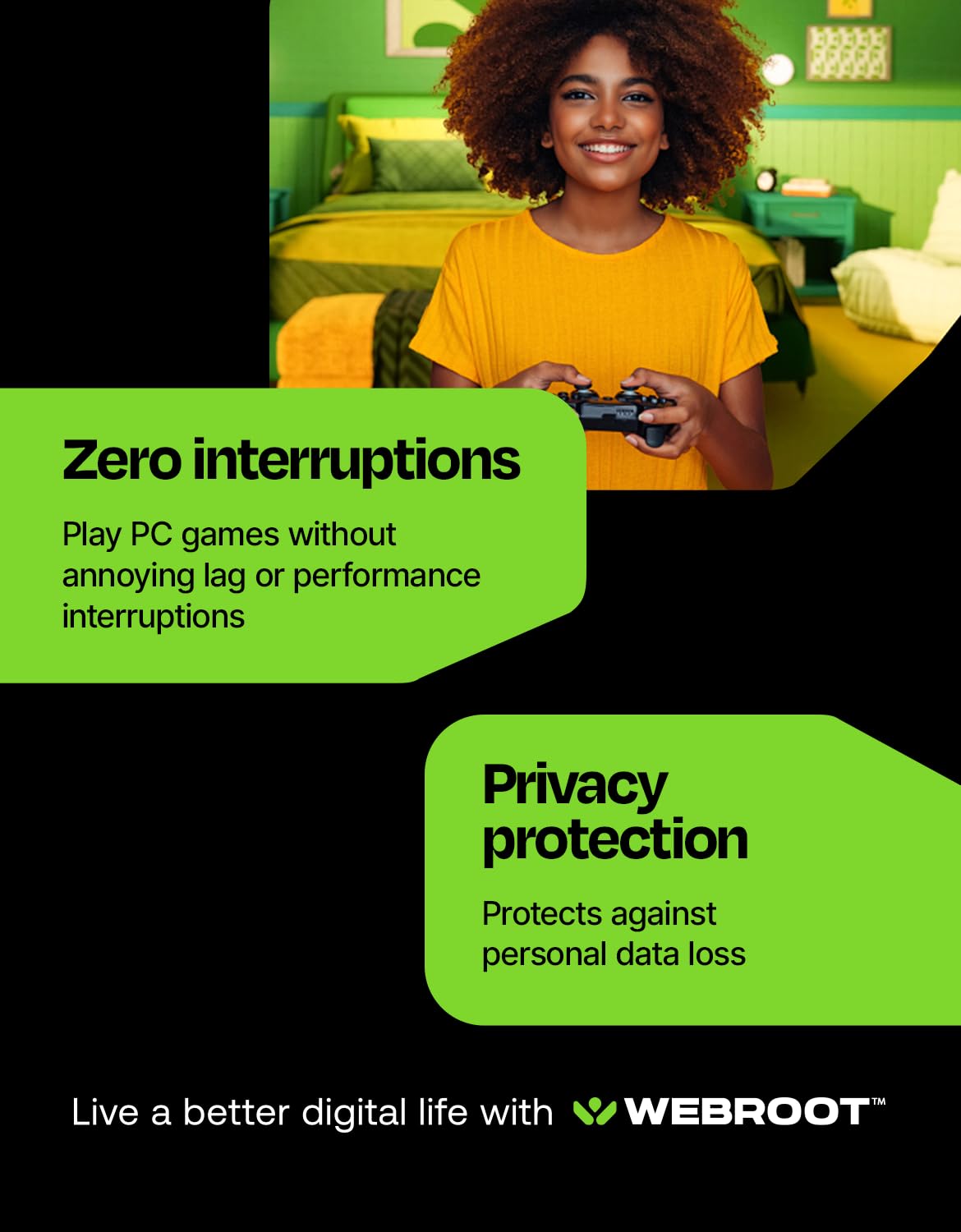 Webroot Antivirus for PC Gamers 2026 | 1 Device | 1 Year Download + System Performance Optimizer